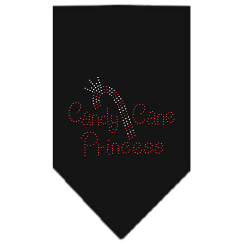 Candy Cane Princess Rhinestone Bandana Black Large